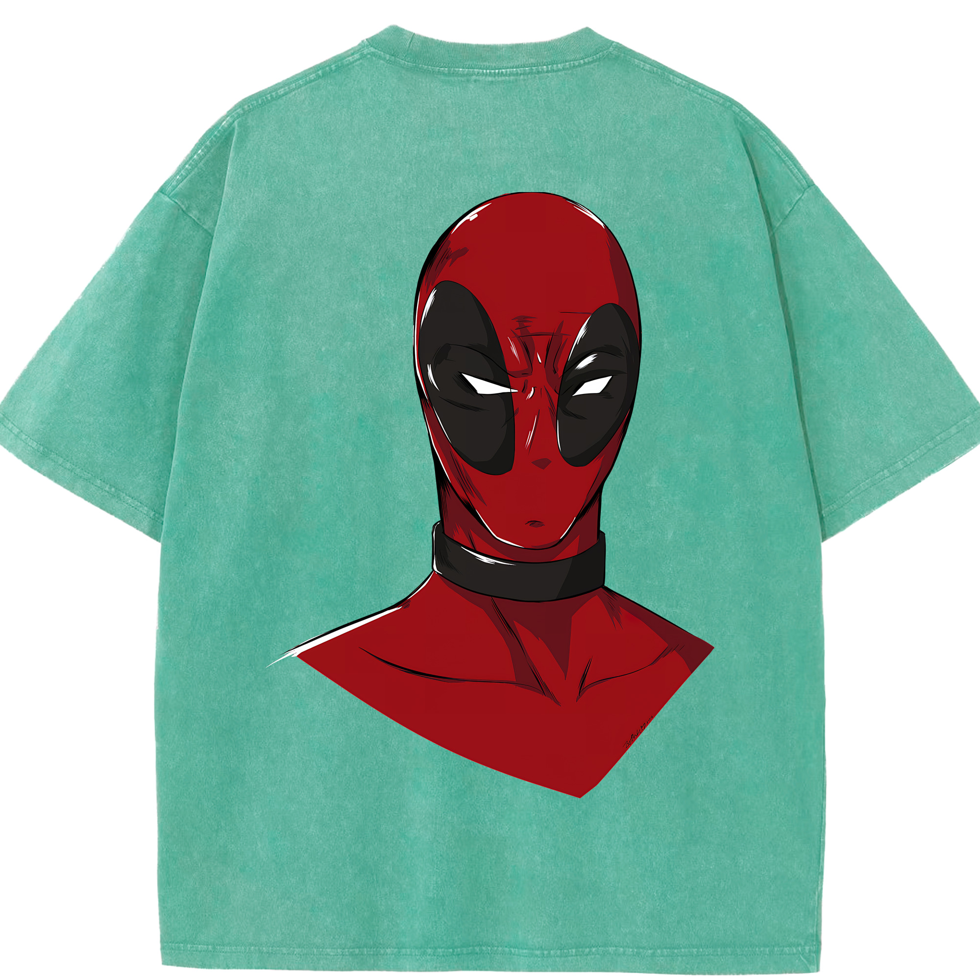 （画像用） Deadpool デッドプール 綿100% ヴィンテージ風 半袖Tシャツ（背面プリント）
